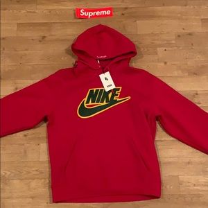 Supreme®/Nike® Leather Appliqué Hooded Sweatshirt